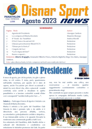 Panathlon International Club Venezia - Notiziario 08 - Agosto 2023