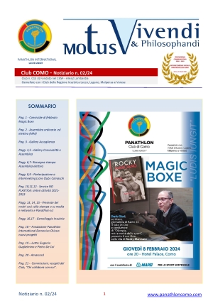 Panathlon International Club Como - Motus Vivendi & Philosophandi 02-24