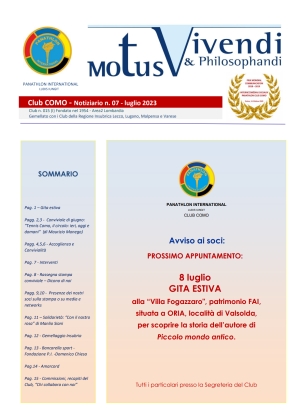 Panathlon International Club Como - Notiziario 07 - Luglio 2023