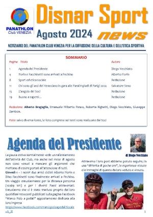 Panathlon International Club Venezia- Disnar Sport  Agosto 2024