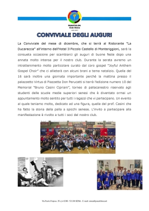 Panathlon Club Siena - Notiziario Dicembre 2024