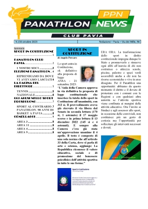 Panathlon International Club Pavia - Notiziario Ottobre 2023