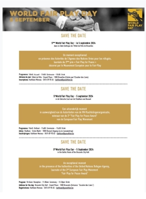 SAVE THE DATE - World Fair Play Day 5 September