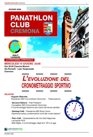 Panathlon International Club Cremona - Notiziario Giugno 2026