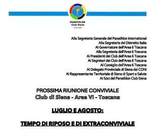 Panathlon Club Siena - Notiziario Luglio-Agosto 2025