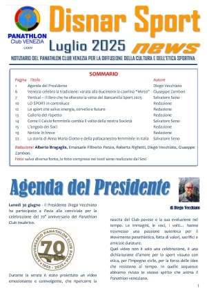 Panathlon Club Venezia- Disnar Sport Luglio 2025