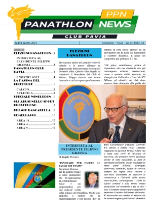 Panathlon International Club Pavia - Notiziario Agosto 2023