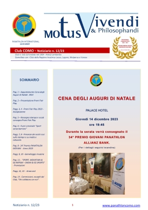 Panathlon International Club Como - Motus Vivendi & Philosophandi 12-23